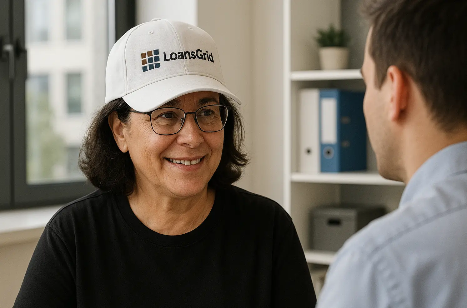 LoansGrid Nashville Office - Hannah Weiss helping customer